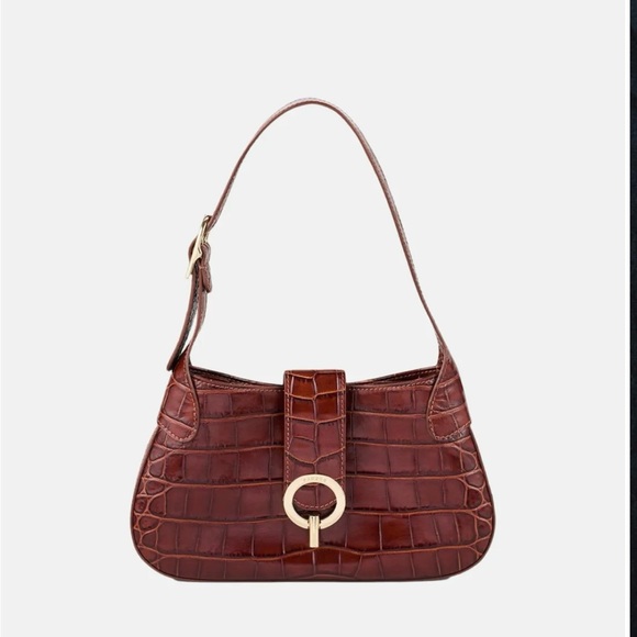 Sandro Sweet Janet Lux Crocodile-Embossed Shoulder Bag - Picture 9 of 9